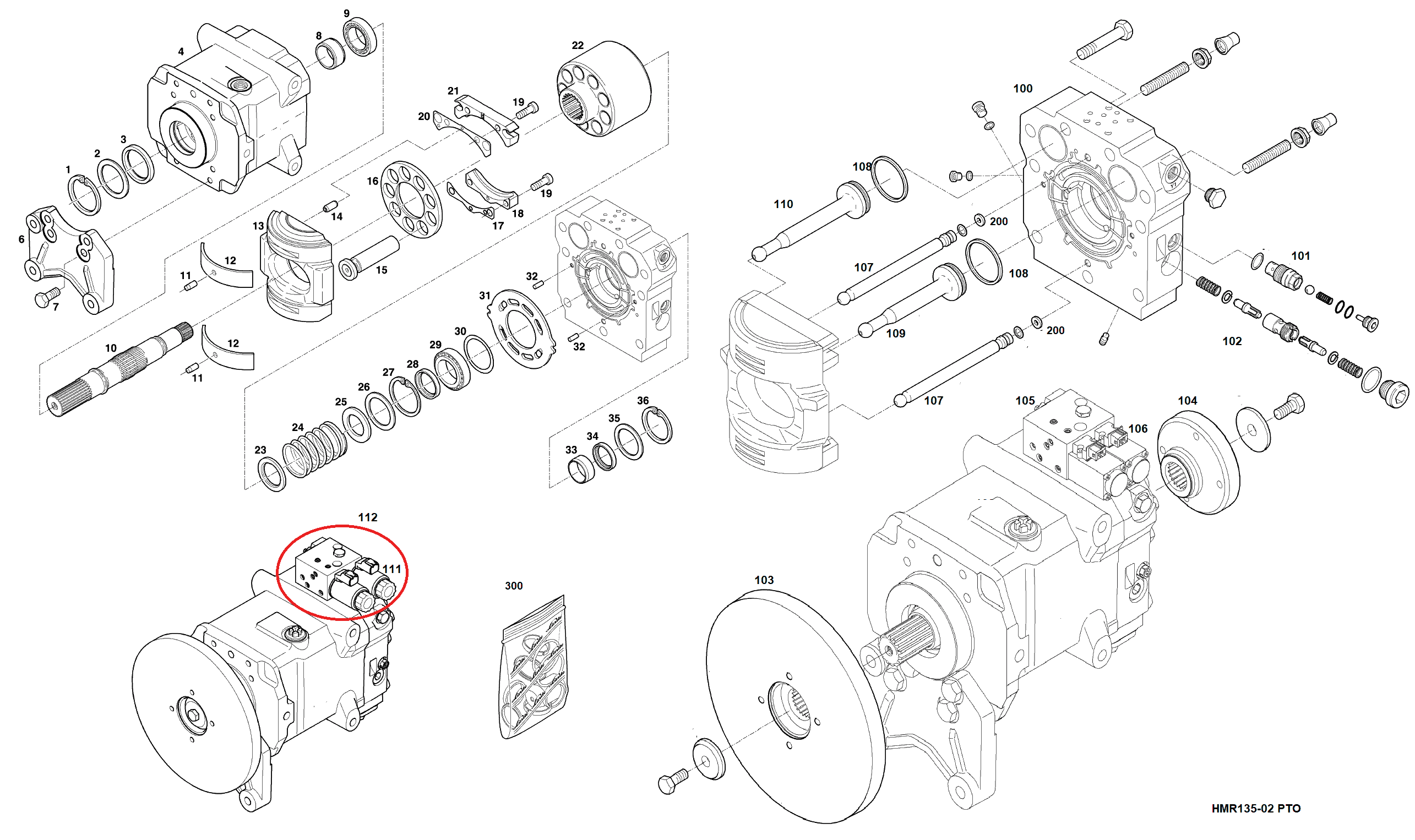 LINDE HYDRAULICS HMR135-02 PTO 2581 2585 2707JCB